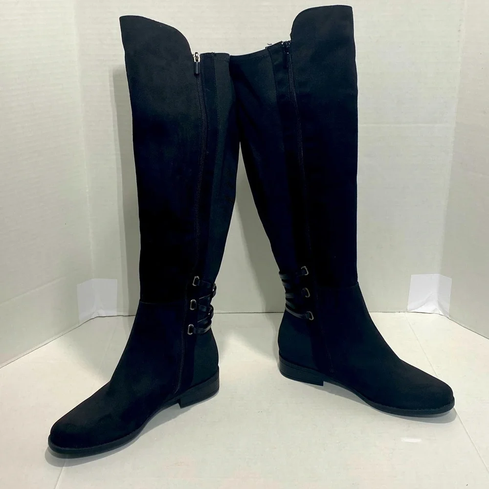 Lane Bryant || Woman’s black Over the knee corset black boots 7w